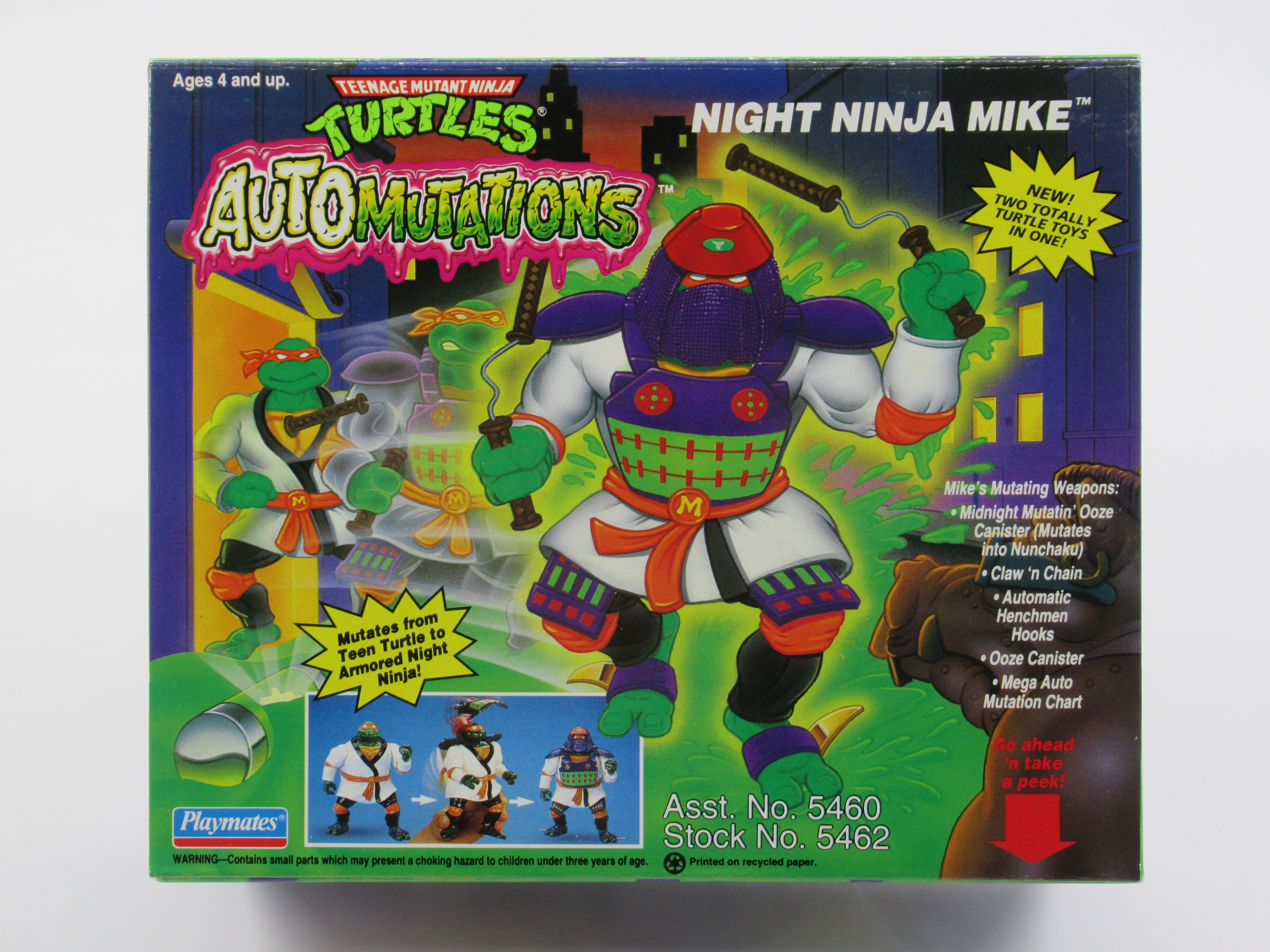 Teenage Mutant Ninja Turtles Night Ninja Mike Automutations 4.5" Figure TMNTs - Playmates (1993)